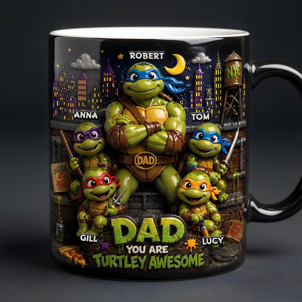 Personalized Color Changing Mug Magic Gift for Dad - Turtley Awesome