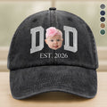 Custom Photo Face Washed Denim Baseball Cap Gift for Dad HN590 - Washed Denim Baseball Cap GradoCreations