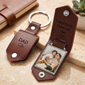 Personalized Photo Keychain I Love You Daddy Leather Gift HN590 - Metal Tag Leather Keychain FIX GradoCreations