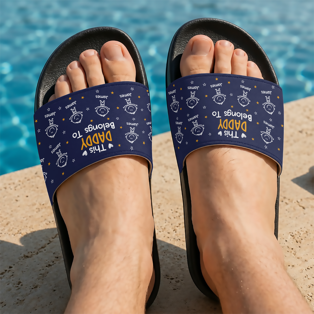 Personalized Slide Sandals Gift for Dad with Custom Names HN590 - Slide Sandals GradoCreations