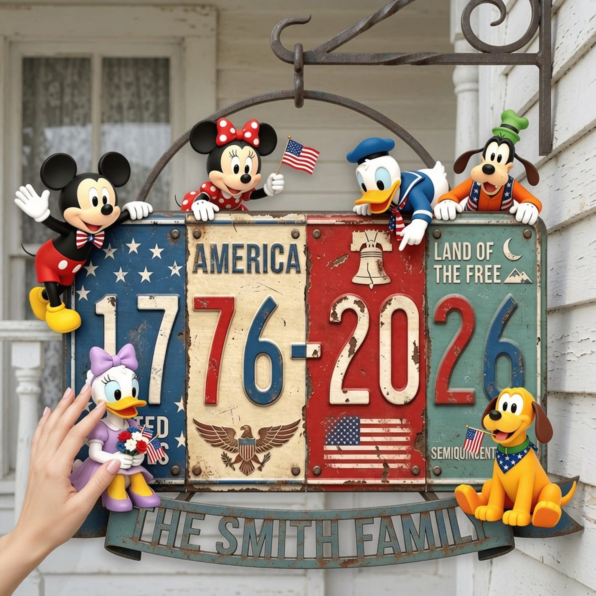 Personalized Metal Sign for Family - American Freedom Celebration Gift