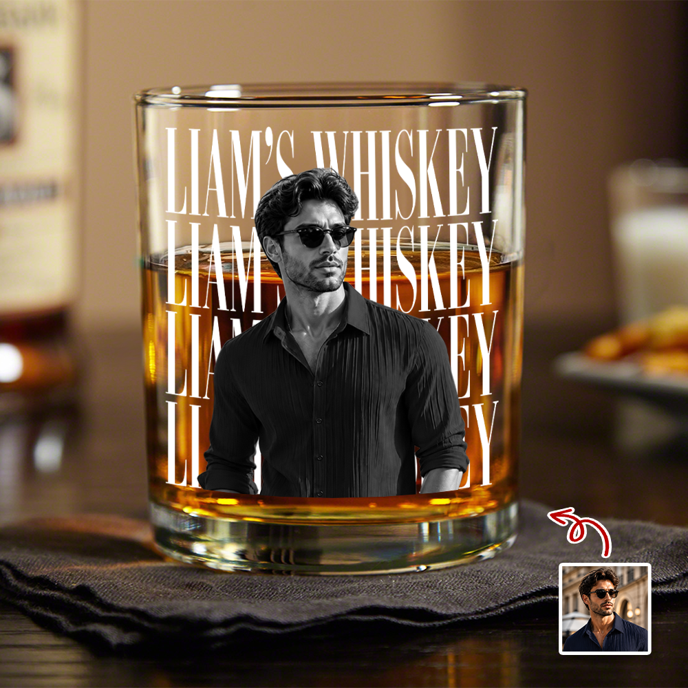 Personalized Vintage Photo Rock Glass Custom Gift for Dad HN590 - Print Rock Glass GradoCreations