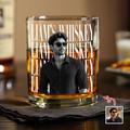 Personalized Vintage Photo Rock Glass Custom Gift for Dad HN590 - Print Rock Glass GradoCreations