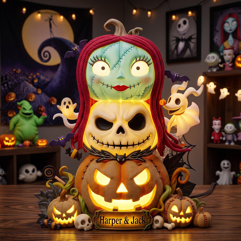 Personalized Halloween Pumpkin Acrylic Light Box Gift for Family Acrylic Light Box GradoCreations