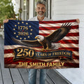 Personalized Eagle House Flag Family Name 250 Years Freedom HN590 - Banner House Flag GradoCreations