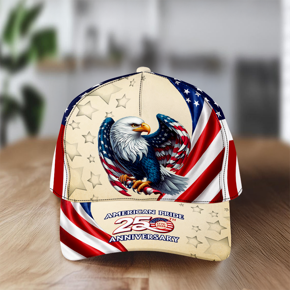Personalized Eagle Cap Patriotic Gift for Dad 4th of July HN590 - AOP Cap GradoCreations