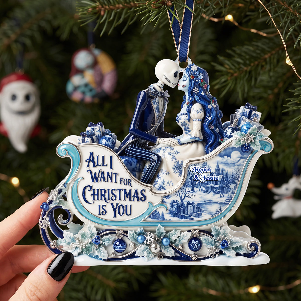 Personalized Acrylic Christmas Ornament for Couple - Unique Gift Idea Ornament GradoCreations