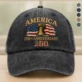 Personalized Washed Denim Baseball Cap 4th of July Gift HN590 - Washed Denim Baseball Cap GradoCreations