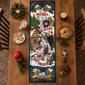 Personalized Merry Scary Christmas Quilt Table Runner Custom Family Name Decor Quilt Table Runner GradoCreations