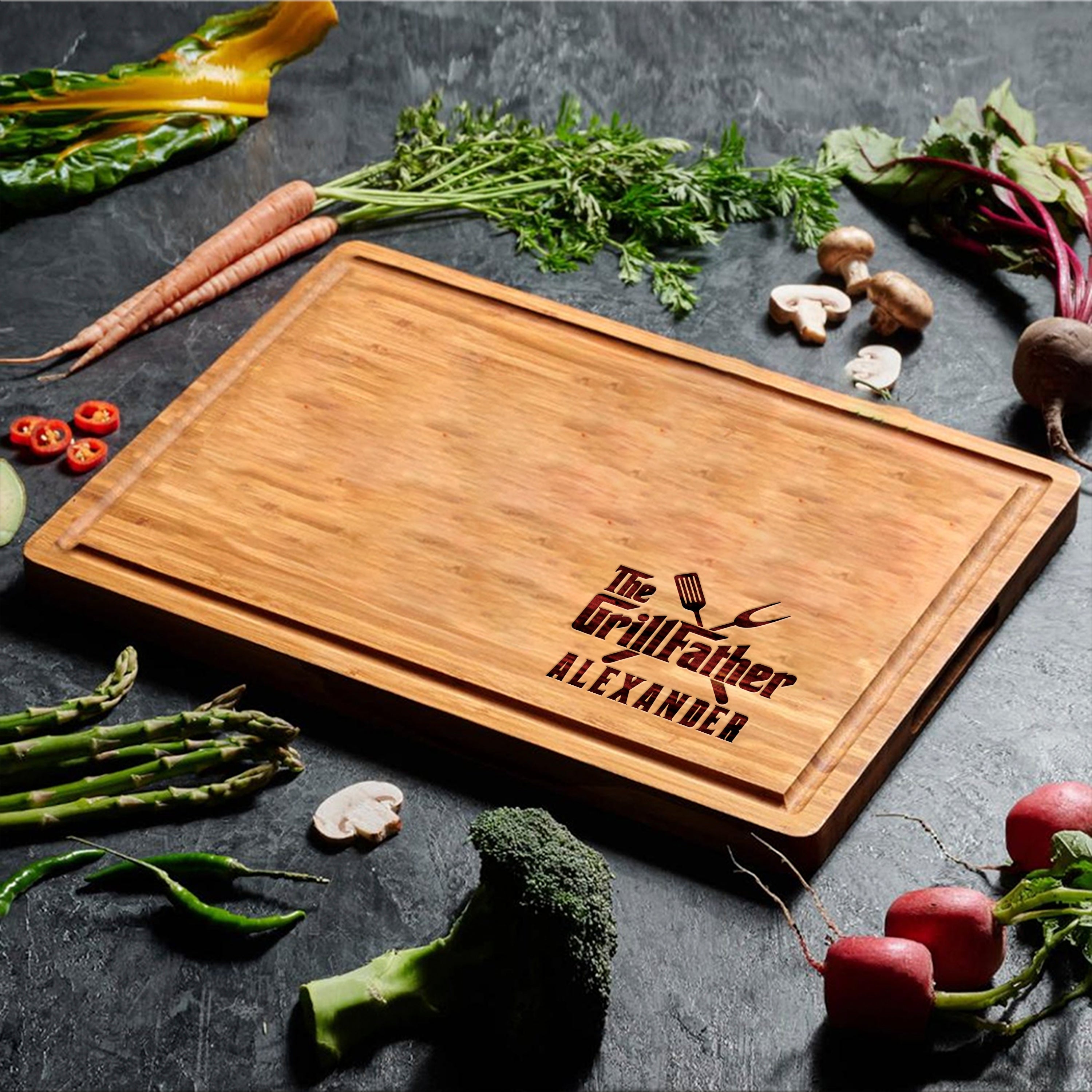 Personalized Engraved Cutting Board Gift for Dad | Father's Day HN590 - Engraved Cutting Board GradoCreations