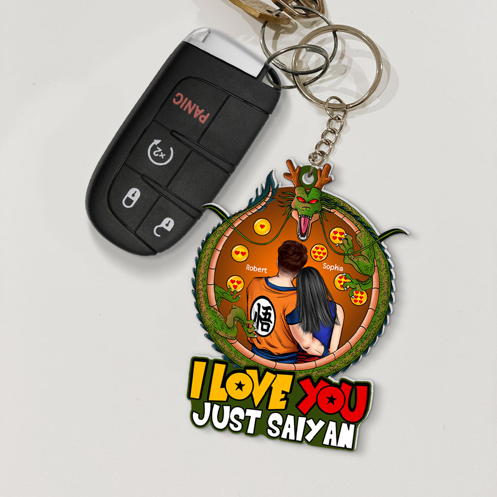 Personalized Acrylic Keychain I Love You Just Saiyan Gift for Couples