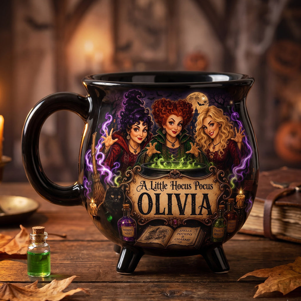 Personalized Cauldron Coffee Mug Custom Name Gift for Her Cauldron Coffee Mug GradoCreations