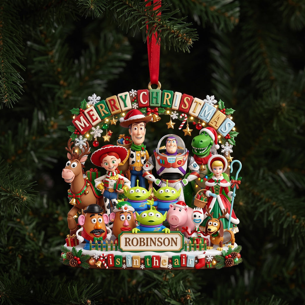 Personalized Acrylic Christmas Ornament Family Gift Joyful Design Ornament GradoCreations
