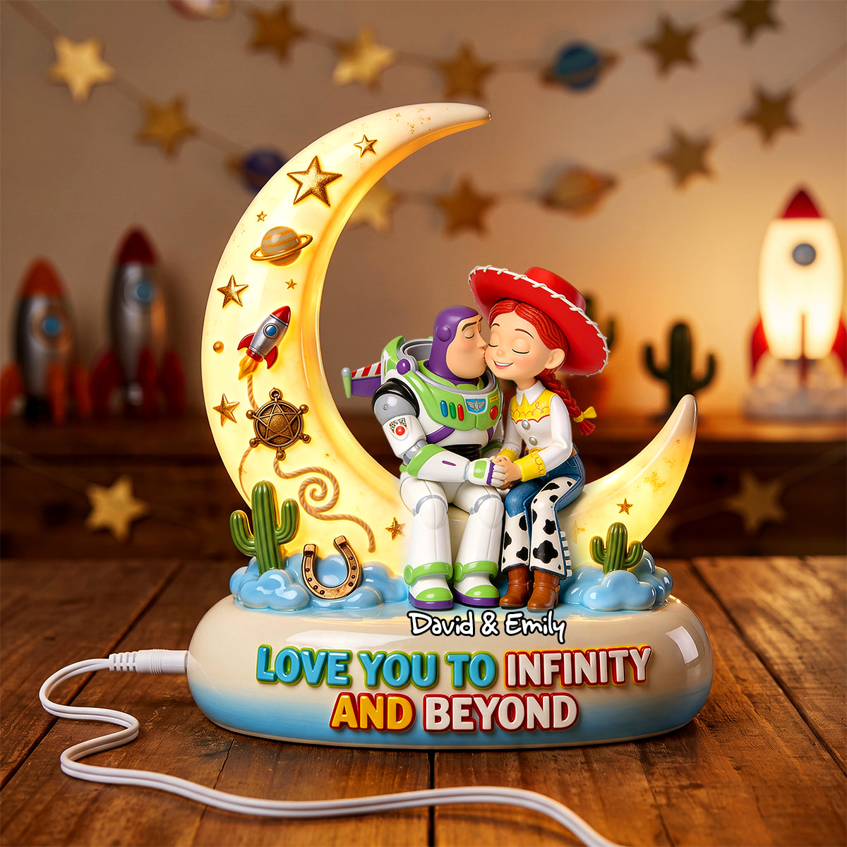 Personalized Acrylic Light Box Love You to Infinity Gift for Couple