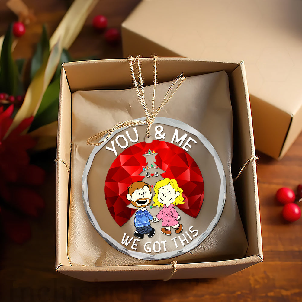 Personalized Peanuts Glass Ornament for Couples - Gift Idea