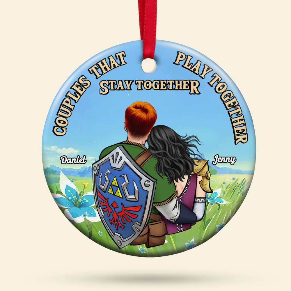 Personalized Zelda Ornament Couples Gift for Him/Her Christmas