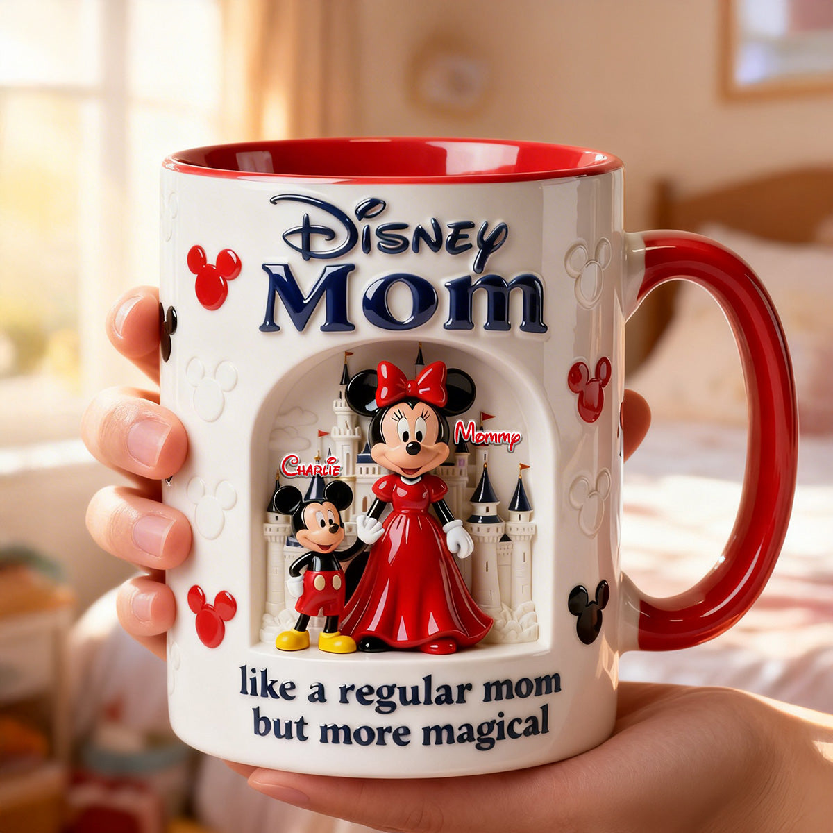 Personalized Disney Mom Mug with Kids Name, Magical Gift for Mother
