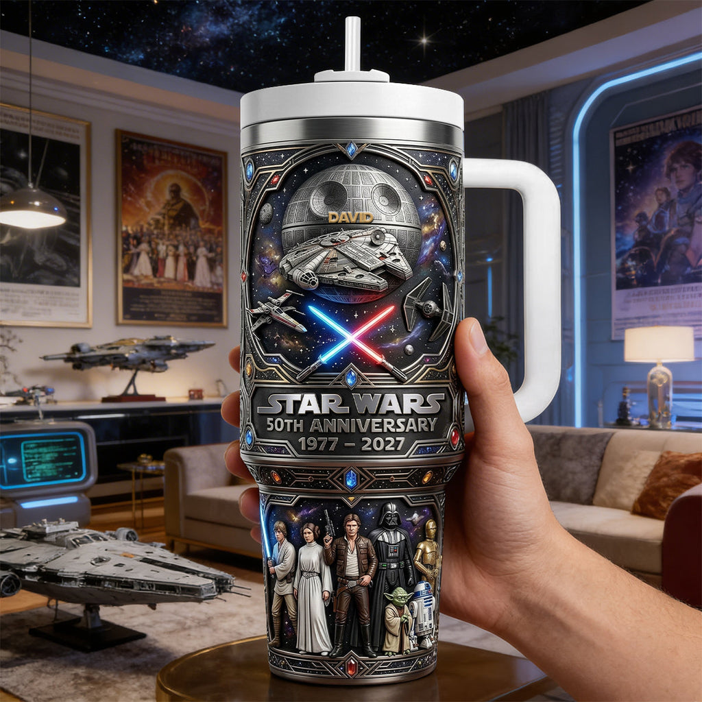 Personalized Star Wars 50th Anniversary Tumbler 40oz Gift for Movie Fans