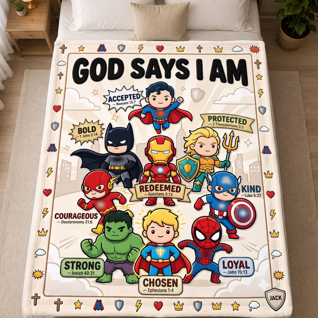 Personalized Faith-Inspired Blanket for Kids - Custom Gift Blanket GradoCreations