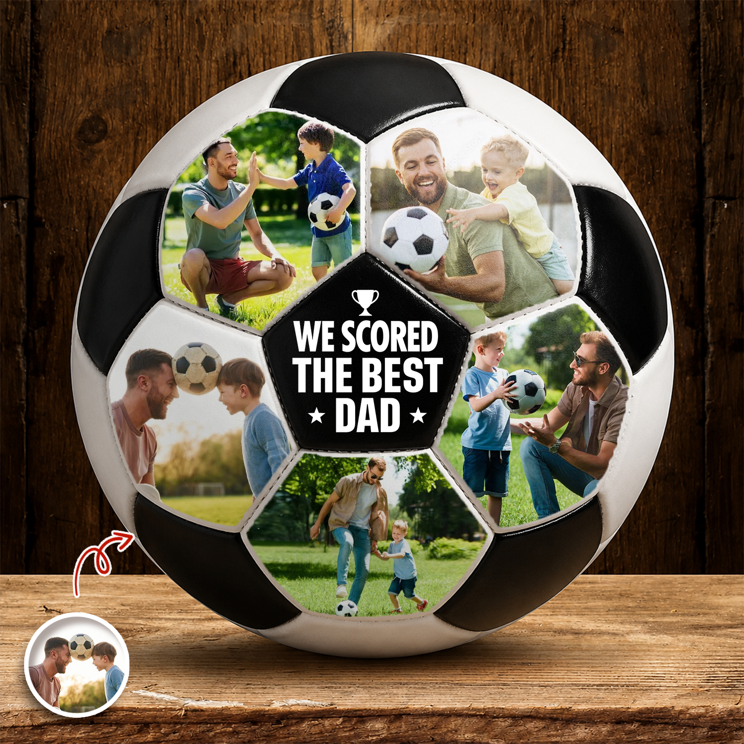 Personalized Soccer Ball Custom Photo Gift for Dad Soccer Lovers Soccer Ball GradoCreations