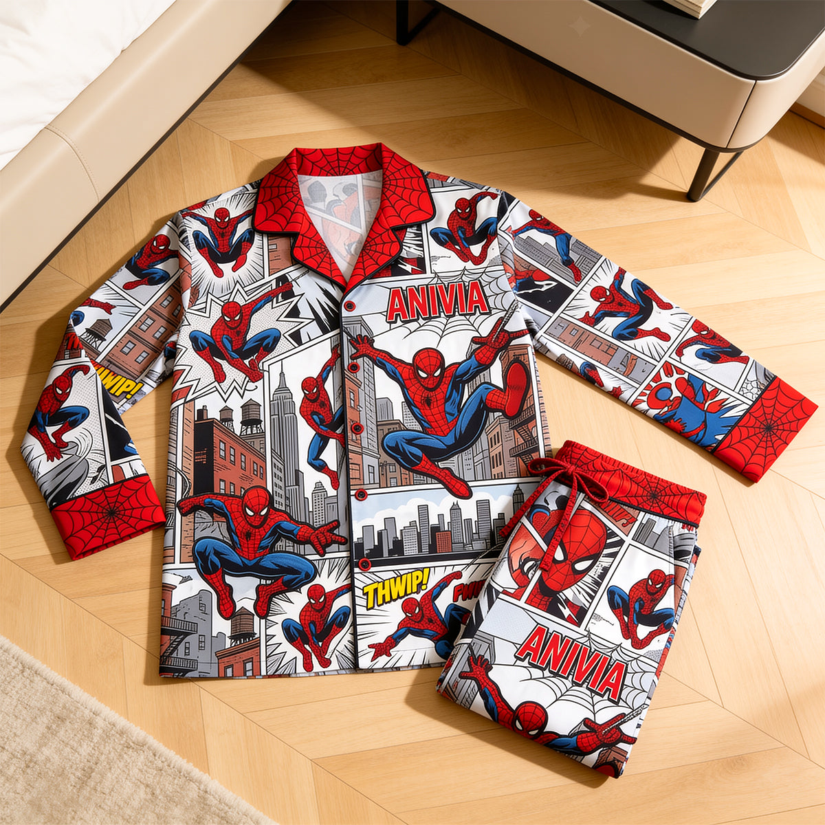 Personalized Spider-Man Pajama Set Custom Name Gift for Him Pajama Set GradoCreations