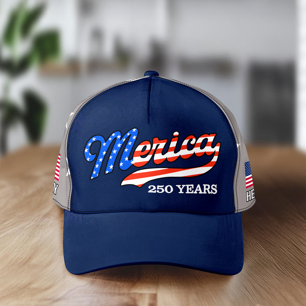 Personalized USA Patriotic Cap Custom Name Gift for Dad HN590 - AOP Cap GradoCreations