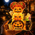 Personalized Acrylic Light Box Witch Pumpkin Stack Halloween Décor Acrylic Light Box GradoCreations
