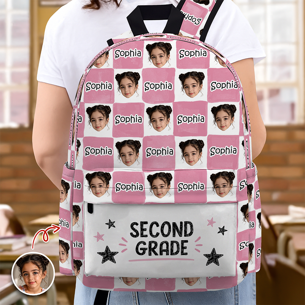 Personalized Photo Backpack Custom Name Gift for Kids HN590 - Printed Backpack GradoCreations