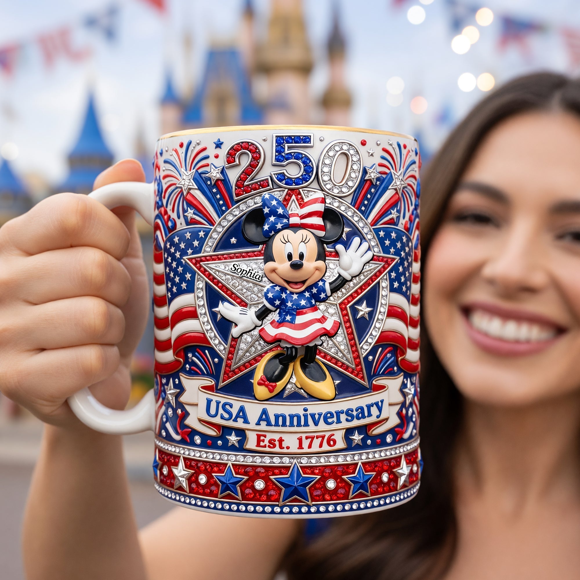 Personalized 250th Anniversary USA Mug Gift for Patriots