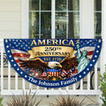 Personalized Family Name USA Eagle Fan Flag Custom Gift HN590 - Non-Pleated Fan Flag GradoCreations