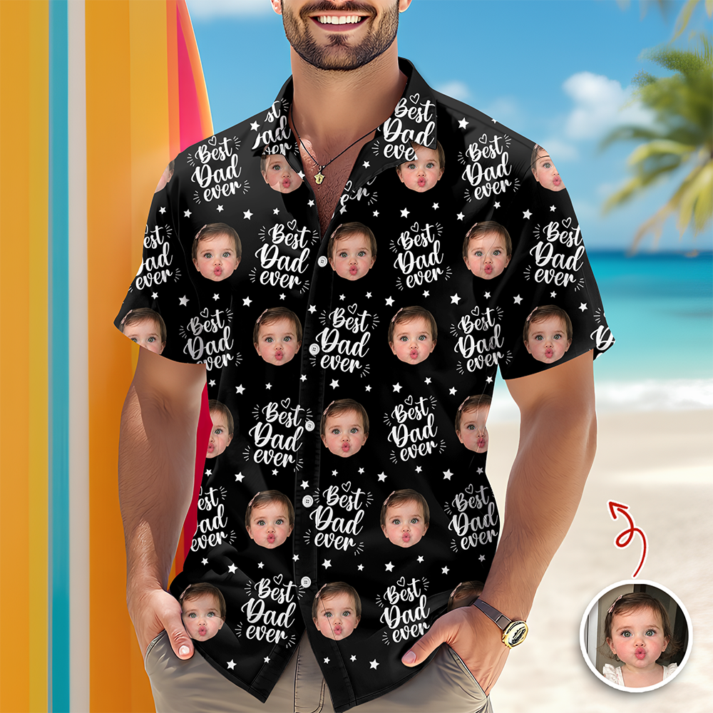 Personalized Hawaii Shirt Custom Photo Gift for Dad HN590 - AOP Hawai Shirt GradoCreations