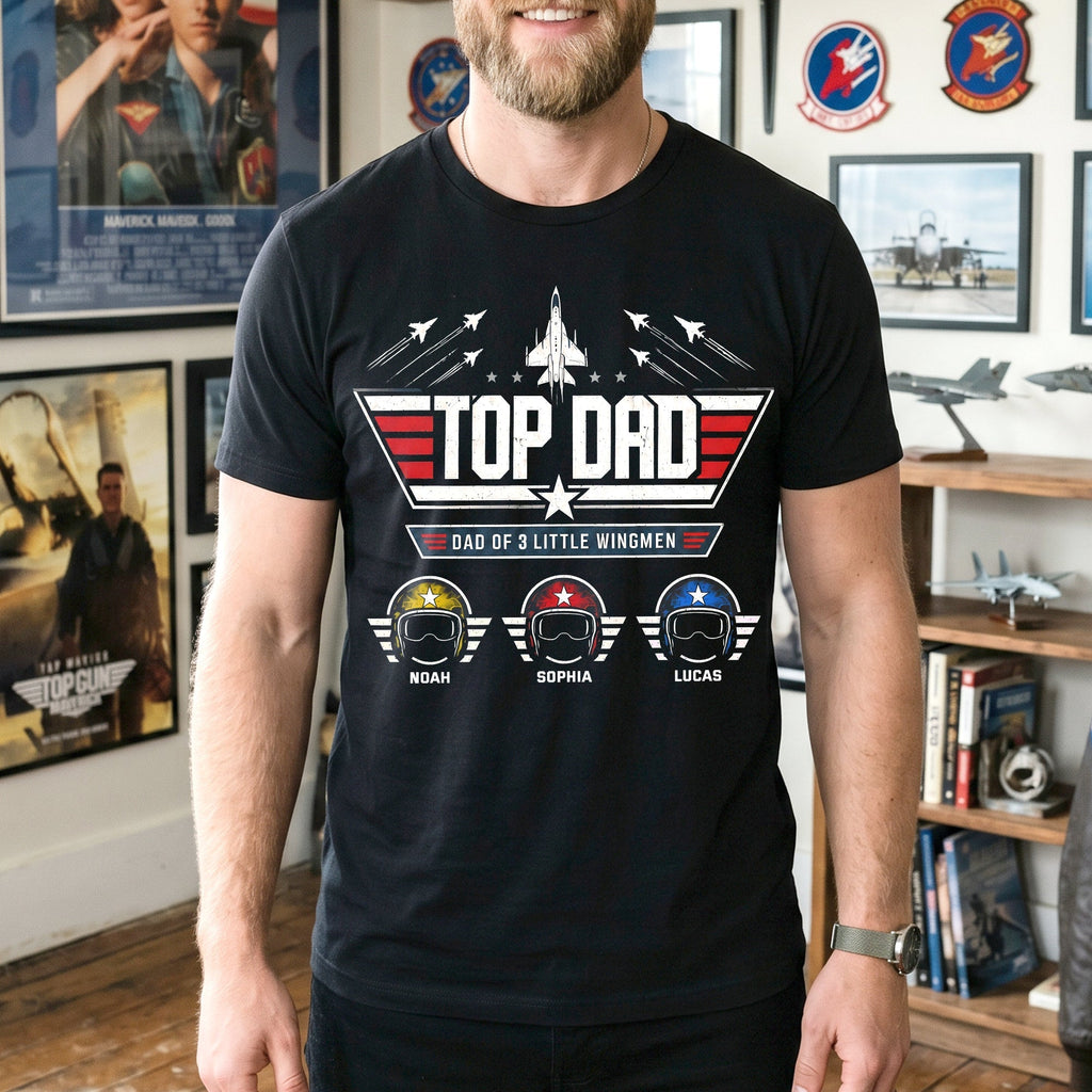 Personalized Top Dad Shirt with Kids' Names - Father's Day Gift