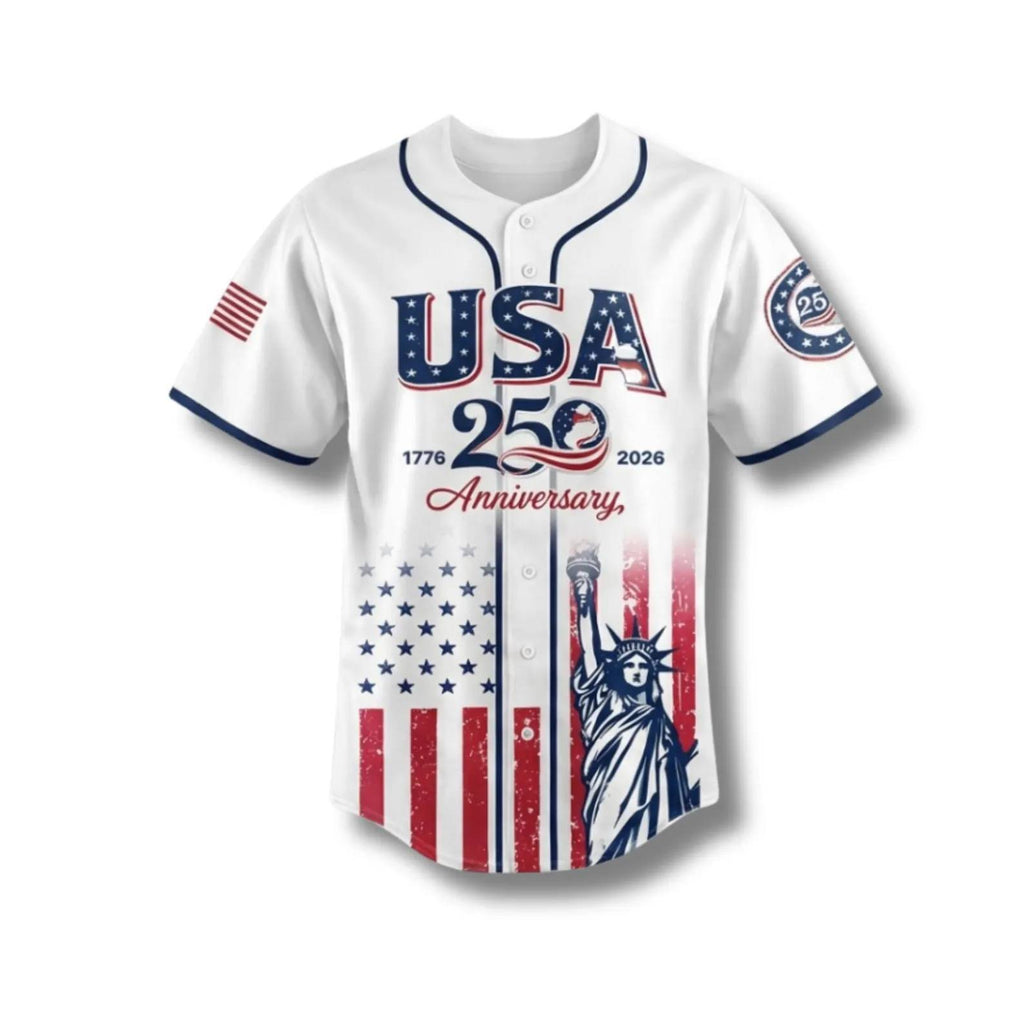 Personalized USA Baseball Jersey Shirt Custom Name Fourth of July Gift HN590 - Baseball Shirt GradoCreations