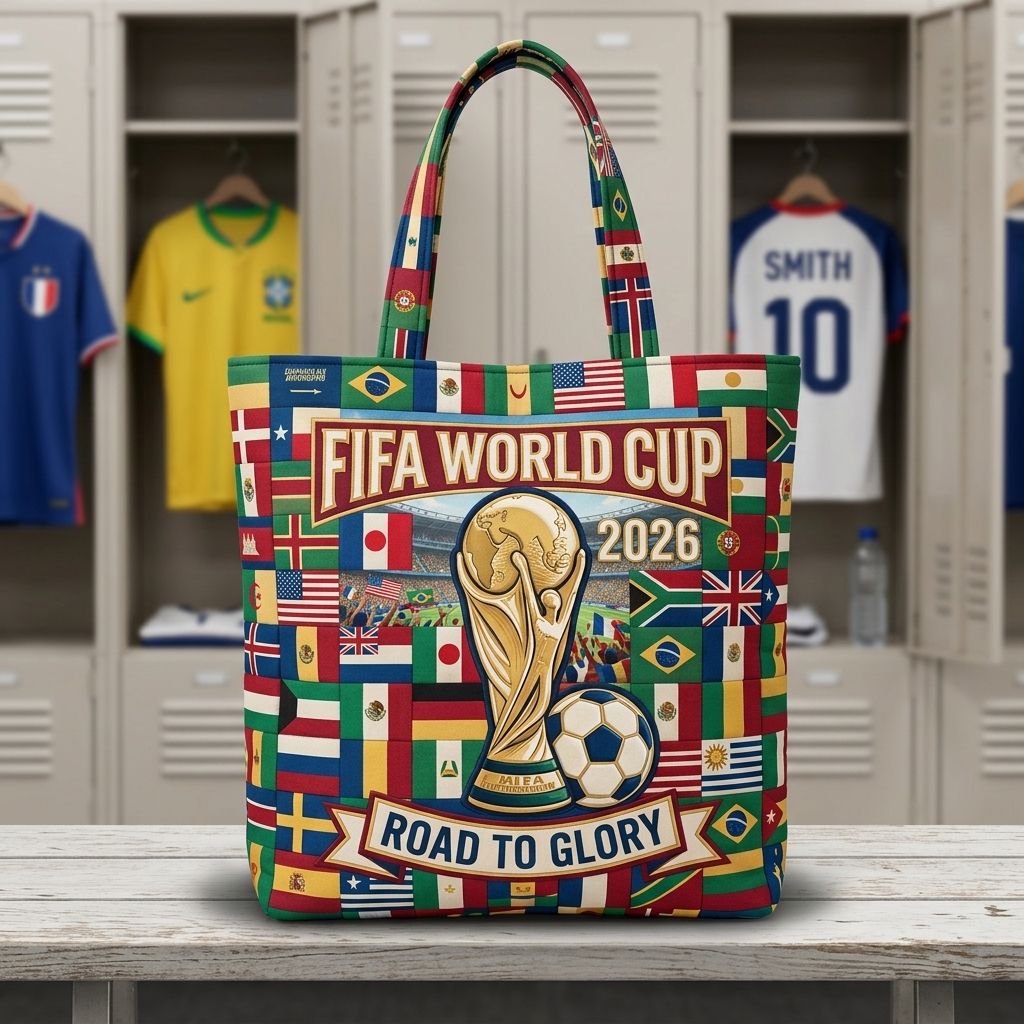 FIFA World Cup 2026 Road to Glory Quilted Tote Bag Gift for Fans