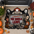 Personalized Halloween Doormat Unique Family Gift Horror Lovers Shape Doormat GradoCreations