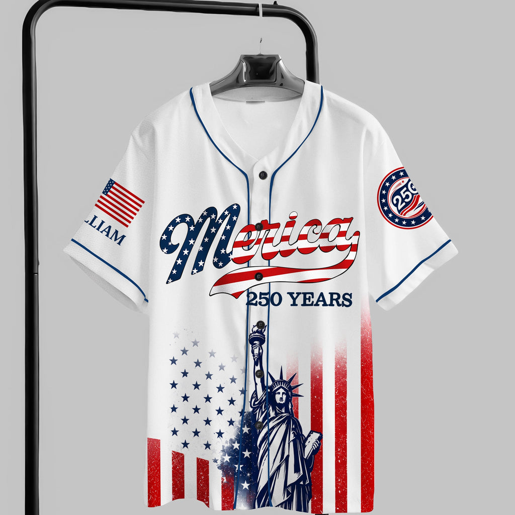 Personalized USA 250th Anniversary Jersey Baseball Shirt Gift Jersey Baseball Shirt GradoCreations