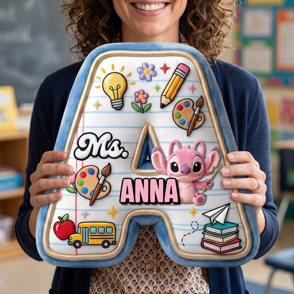 Personalized Cute Alien Pillow Custom Shape Back to School Gift for Kids Pillow GradoCreations