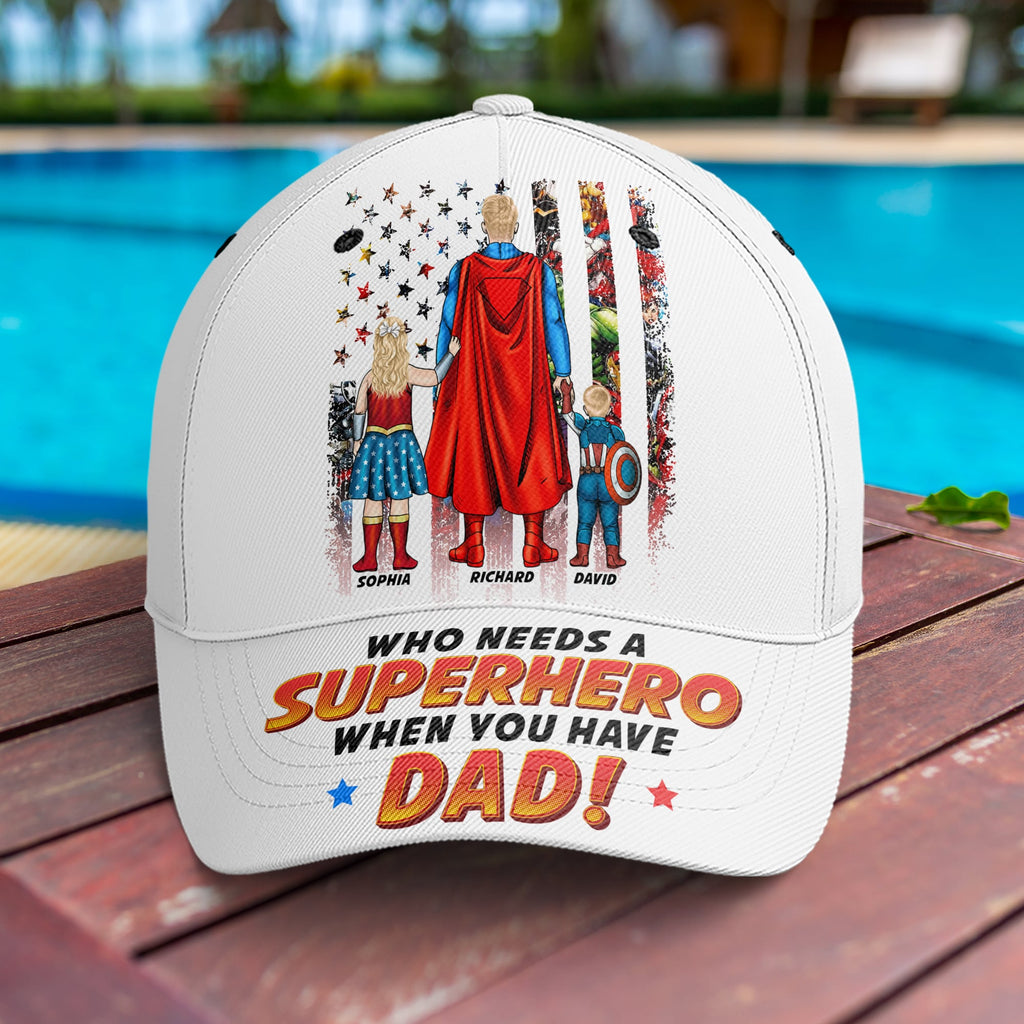 Personalized Classic Cap with Superhero Design Gift for Dad