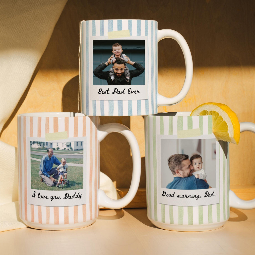 Custom Photo Mug for Dad & Son Personalized Gift Idea HN590 - edge to edge mug fix GradoCreations