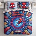 Personalized Spider-Man Quilted Bedding Set for Kids | Dream Big Swing Higher Quilted Bedding Set GradoCreations