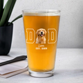 Personalized Dog Photo Beer Glass Custom Gift for Dog Dad HN590 - Print Beer Glass GradoCreations