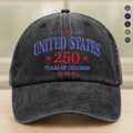 Embroidered 250th Independence Day Baseball Cap Gift Idea HN590 - Embroidered Baseball Cap GradoCreations
