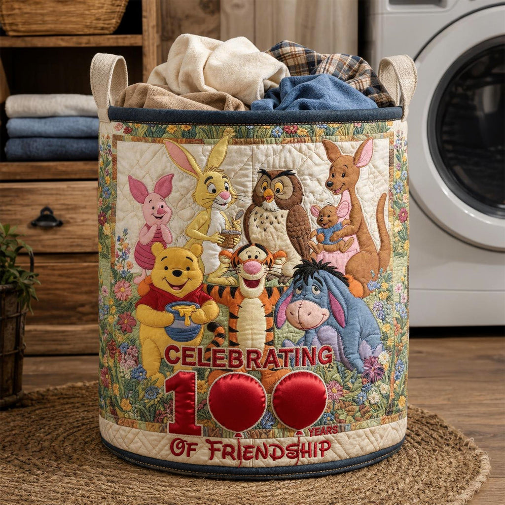 Personalized Quilted Laundry Basket with Disney Characters Gift for Family or Movie Fans Quilted Laundry Basket GradoCreations