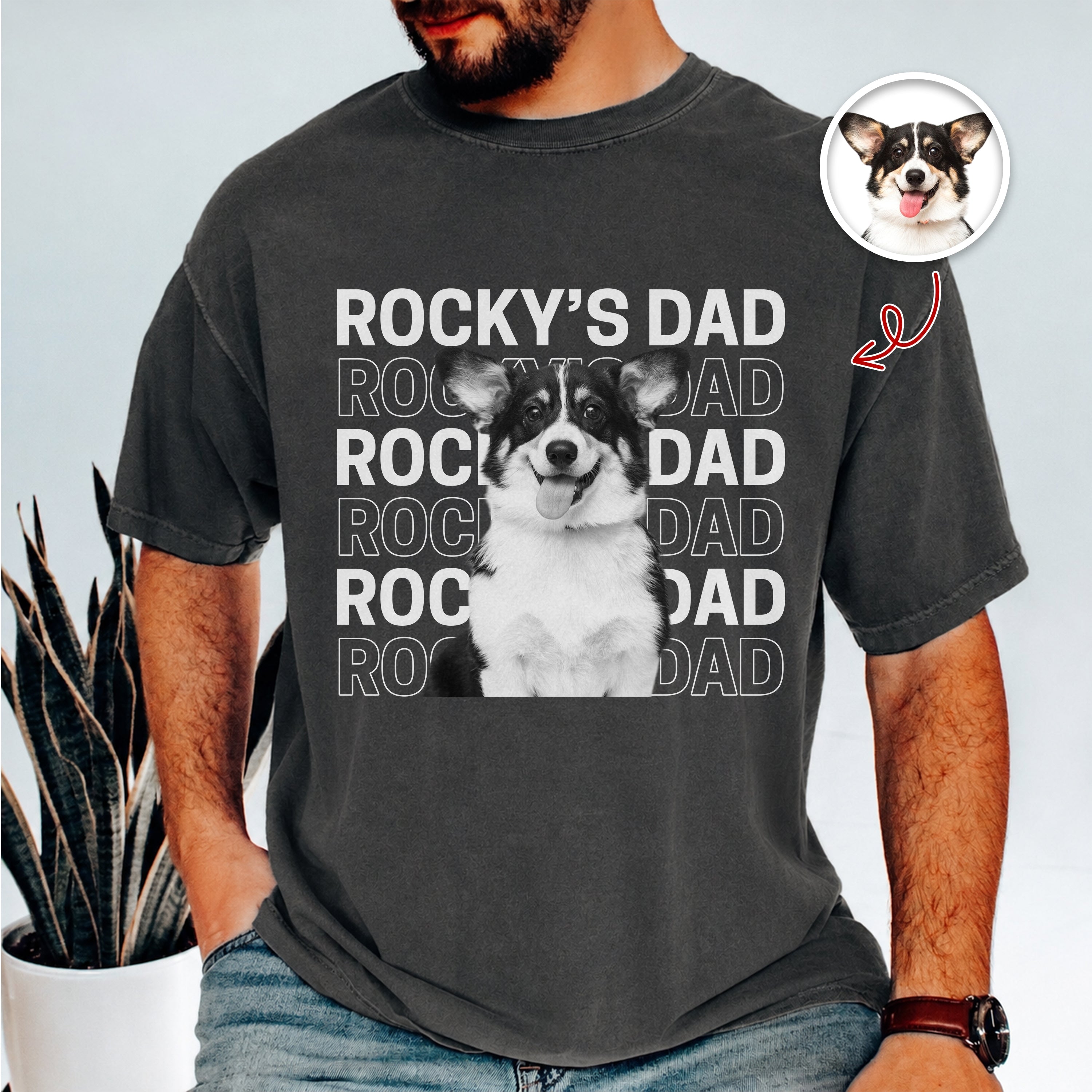 Personalized Dog Cat Photo Comfort Shirt Gift for Dad Mom Comfort Shirt GradoCreations