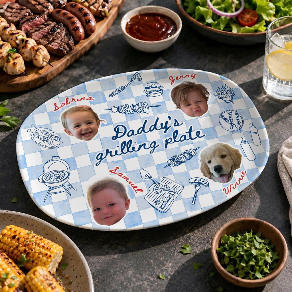 Personalized Photo Grilling Platter Gift for Dad - Father's Day HN590 - Platter fix GradoCreations