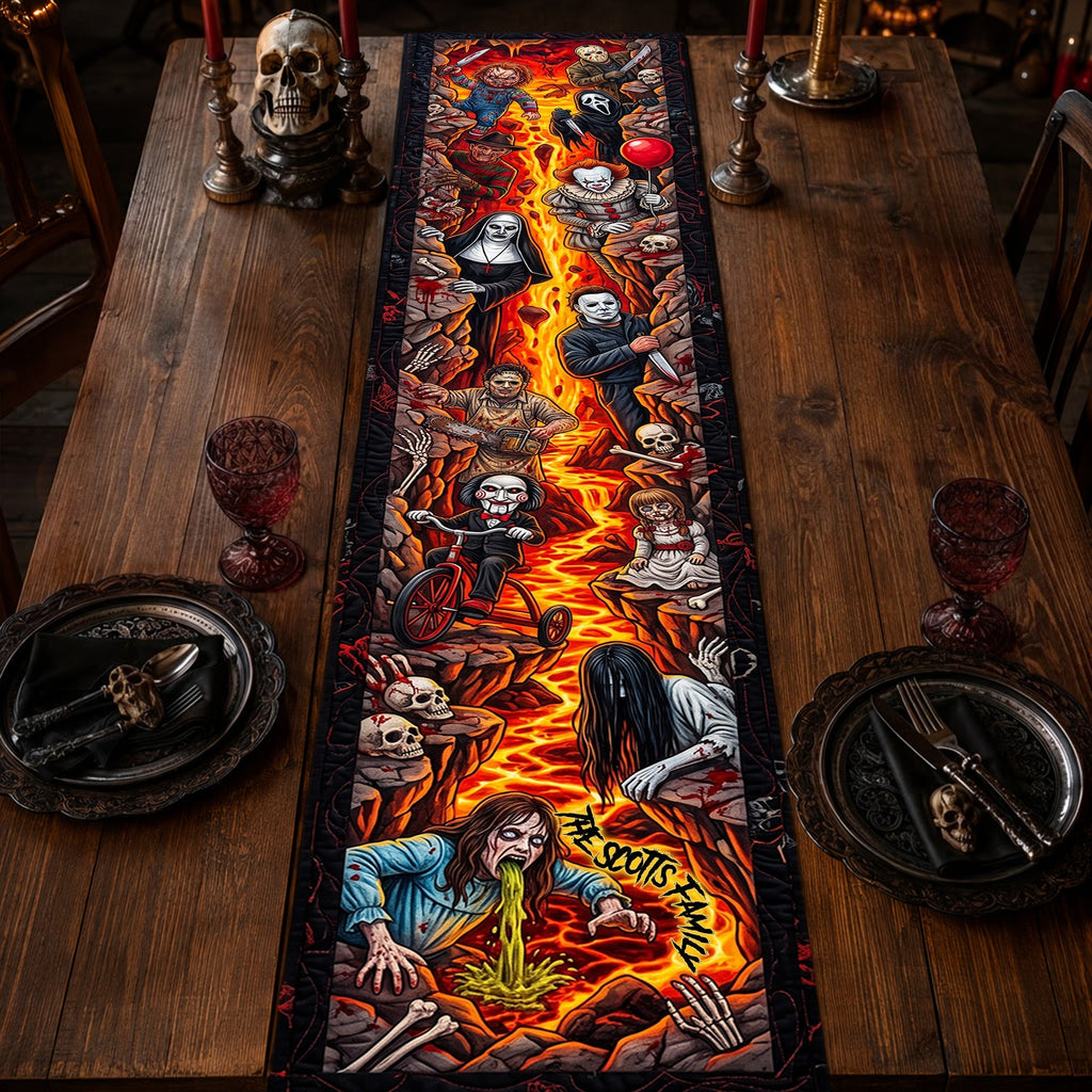 Personalized Halloween Quilt Table Runner Creepy Decor for Spooky Parties Quilt Table Runner GradoCreations