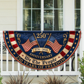 Personalized 250th Anniversary Non-Pleated Fan Flag Gift for Family HN590 - Non-Pleated Fan Flag GradoCreations