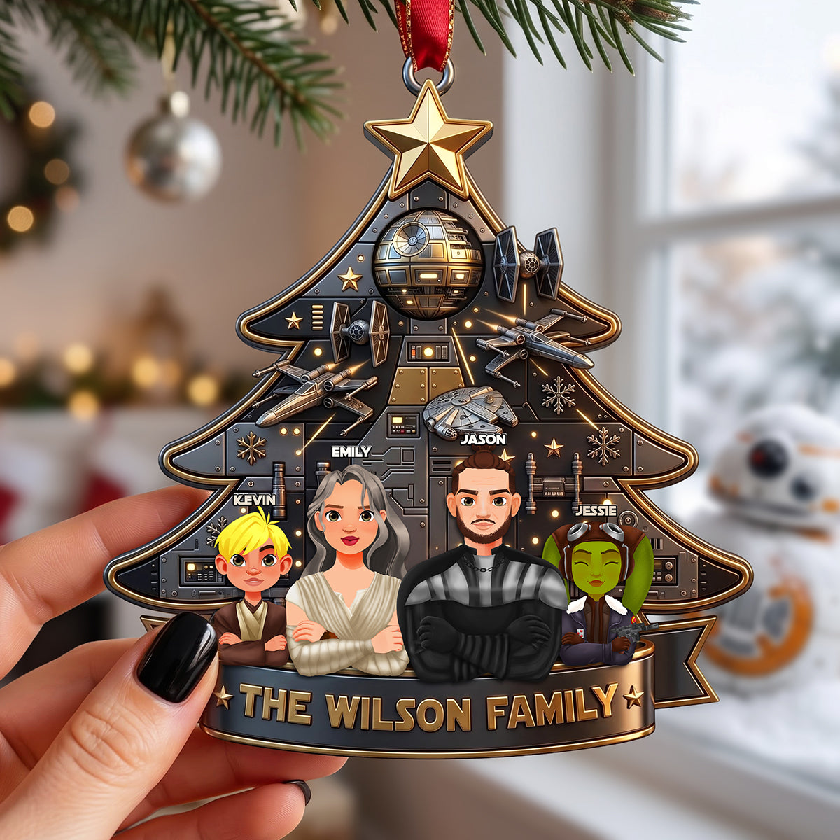 Personalized Space Mission Family Tree Acrylic Ornament Gift for Family Ornament GradoCreations