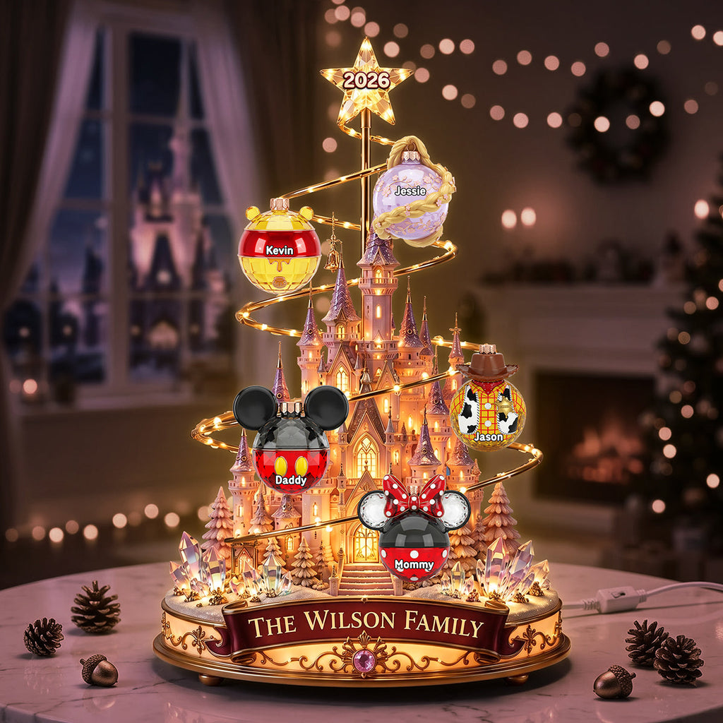 Personalized Acrylic Light Box Magical Castle Family Gift for Christmas Acrylic Light Box GradoCreations