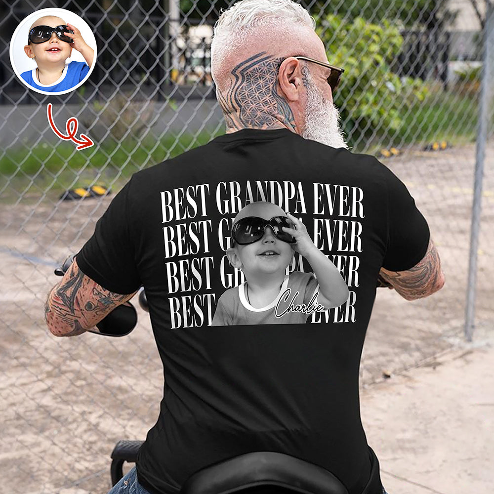 Personalized Vintage Photo T-Shirt Custom Gift for Dad/Mom HN590 - Tshirt Back GradoCreations
